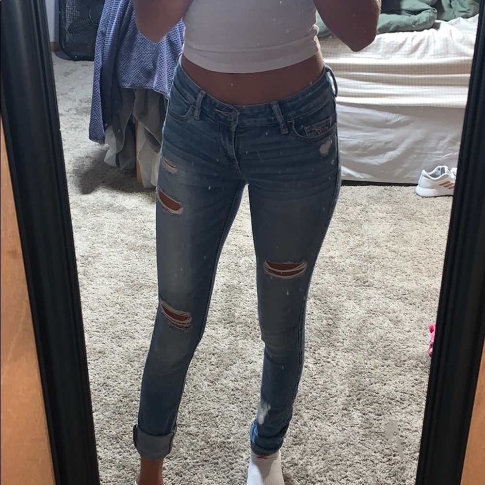 Hollister low cut jeans.